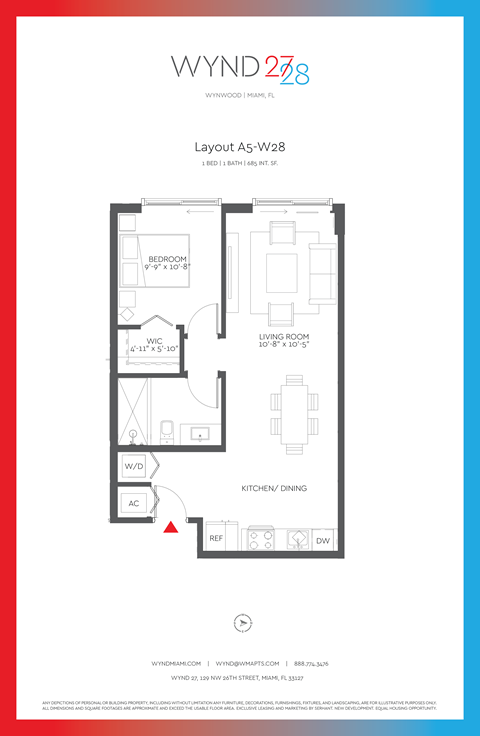 W28 - 1BR 1BA_685 SF - A5 at WYND 27 & WYND 28, Miami